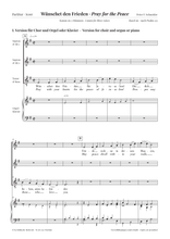 Laden Sie das Bild in den Galerie-Viewer, 1 Wünschet den Frieden · Pray for the Peace, I. Version für Chor und Orgel/Klavier, erste Seite
