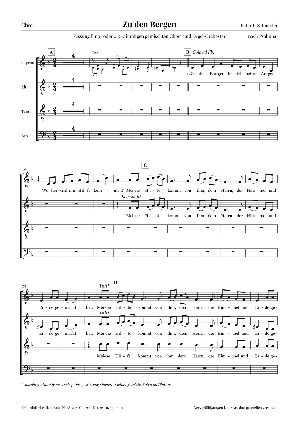 Zu den Bergen · Chornoten10 (gemischter Chor)