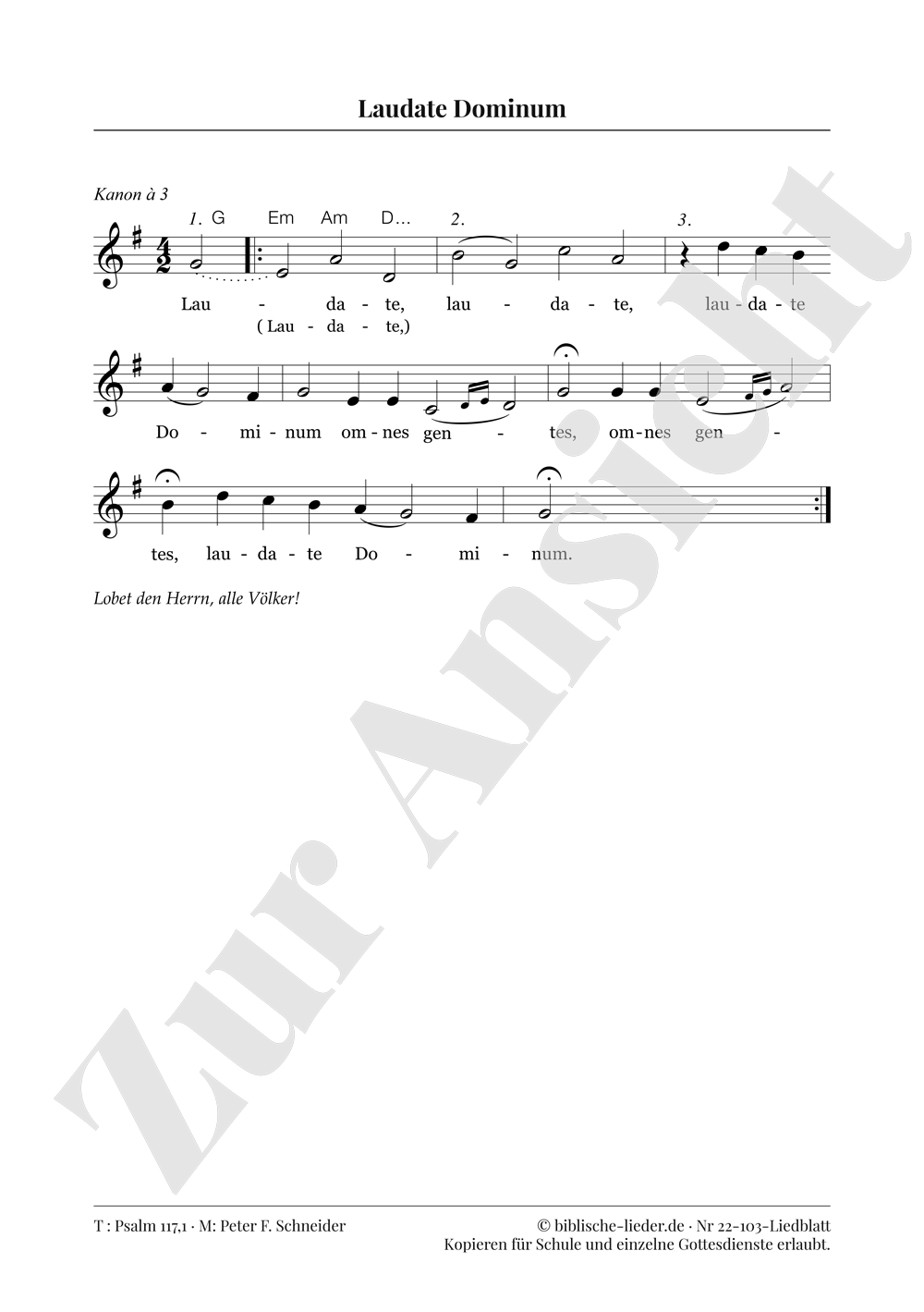 Laudate Dominum – Edition Biblische Lieder